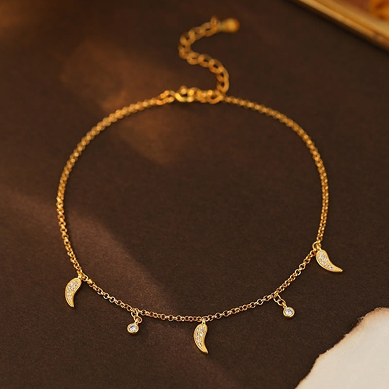 Breloque de cheville spirituelle en argent sterling 925 et zircon