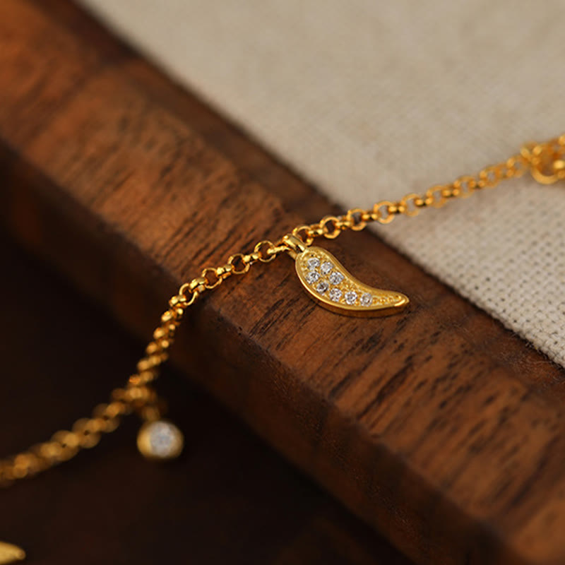 Breloque de cheville spirituelle en argent sterling 925 et zircon