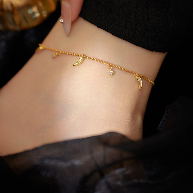 Breloque de cheville spirituelle en argent sterling 925 et zircon