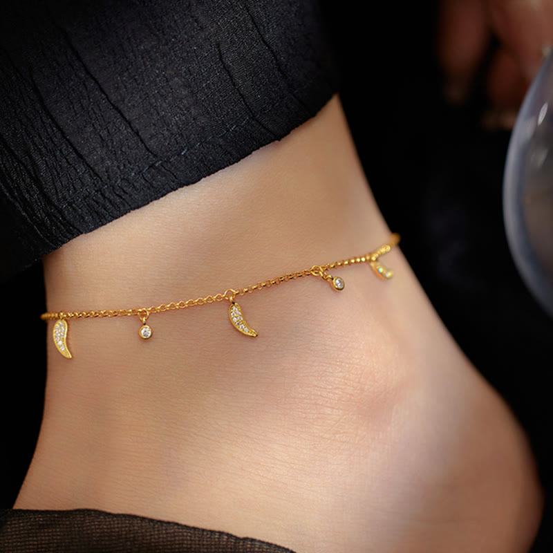 Breloque de cheville spirituelle en argent sterling 925 et zircon