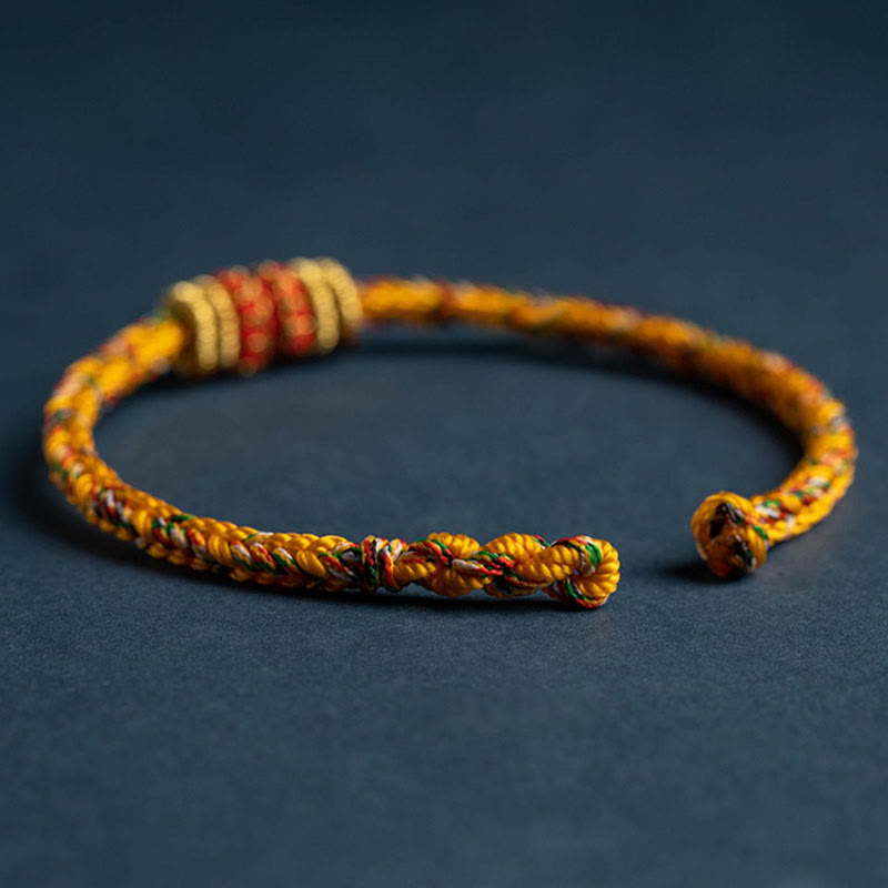 Bracelet en fil rouge fait main avec signe du zodiaque chinois pour la chance et la force