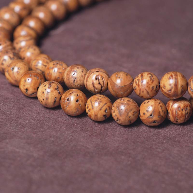 108 Bead Bodhi Seed Mala Bracelet for Wisdom & Peace