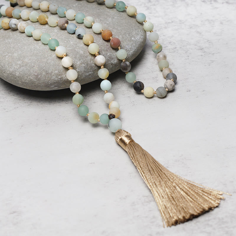 6mm Amazonite Mala Bracelet 108 Beads for Healing Balance