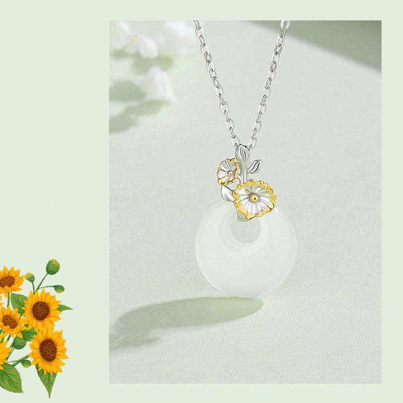 925 Sterling Silver Chalcedony Harmony Pendant Necklace
