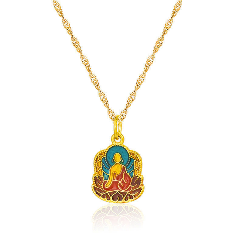 Copper Buddha Necklace with Lotus Pendant | Serenity & Compassion