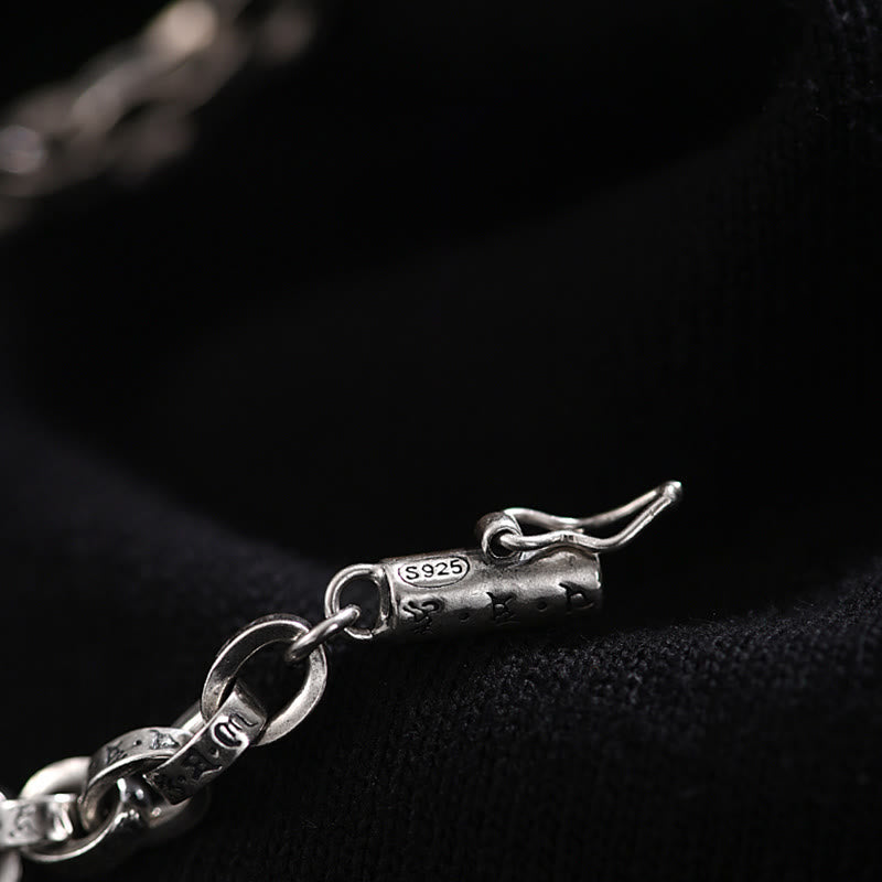 Om Mani Padme Hum 925 Silver Creativity Bracelet 17cm
