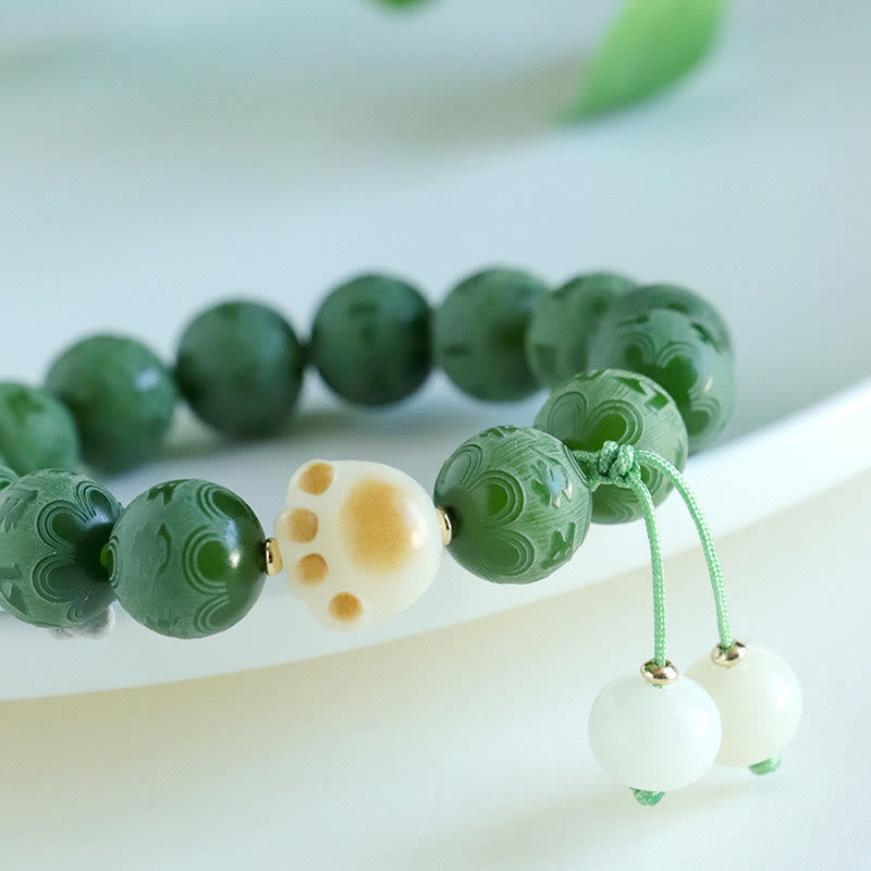 Bracelet sculpté en graines de Bodhi Om Mani Padme Hum, perles de 12 mm