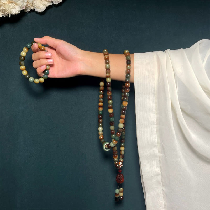 108 Beads Bodhi Seed Mala Bracelet for Peace & Wisdom