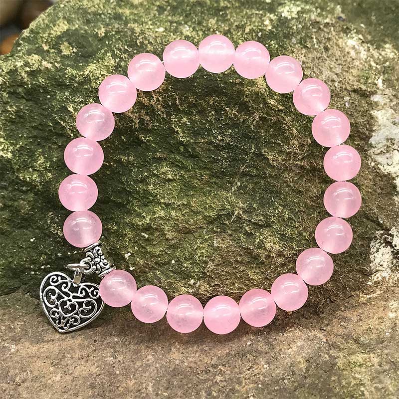 Bracelet porte-bonheur en améthyste avec perles de 8 mm