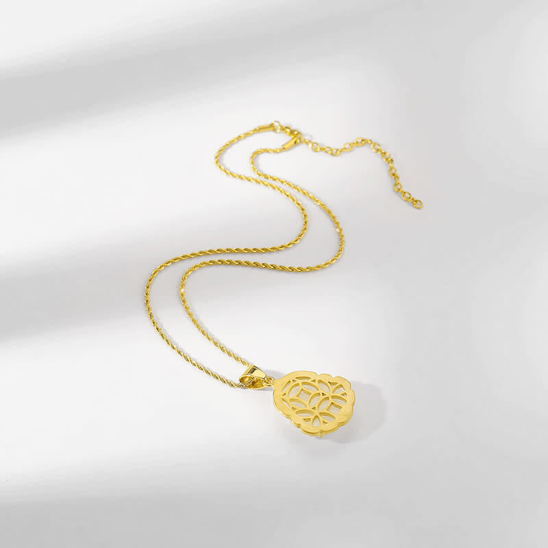Gold Filled Laughing Buddha Jade Necklace Pendant for Luck