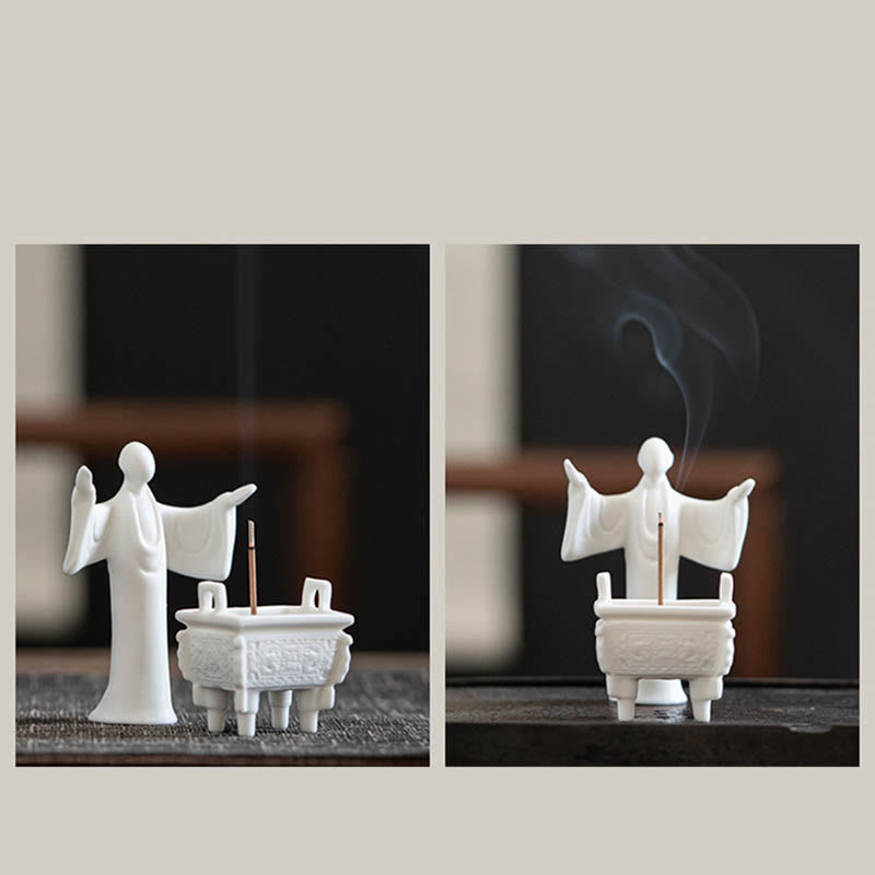 Prosperous Dragon Ceramic Incense Burner with Double Lion Ears