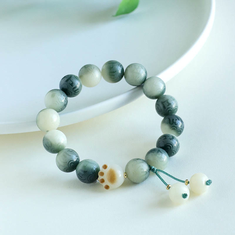 Bracelet sculpté en graines de Bodhi Om Mani Padme Hum, perles de 12 mm