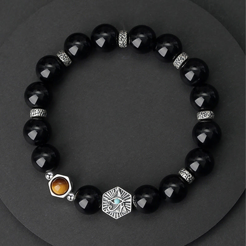 8mm Black Obsidian Tiger Eye Purification Bracelet