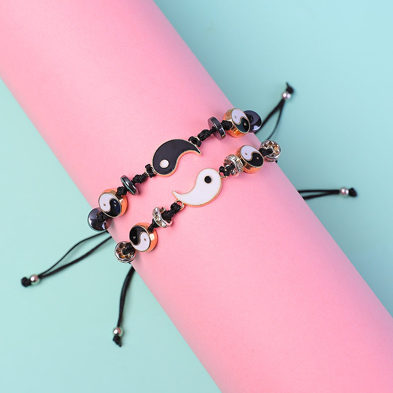 Unisex Yin Yang Hematite Couple Bracelets for Balance & Focus