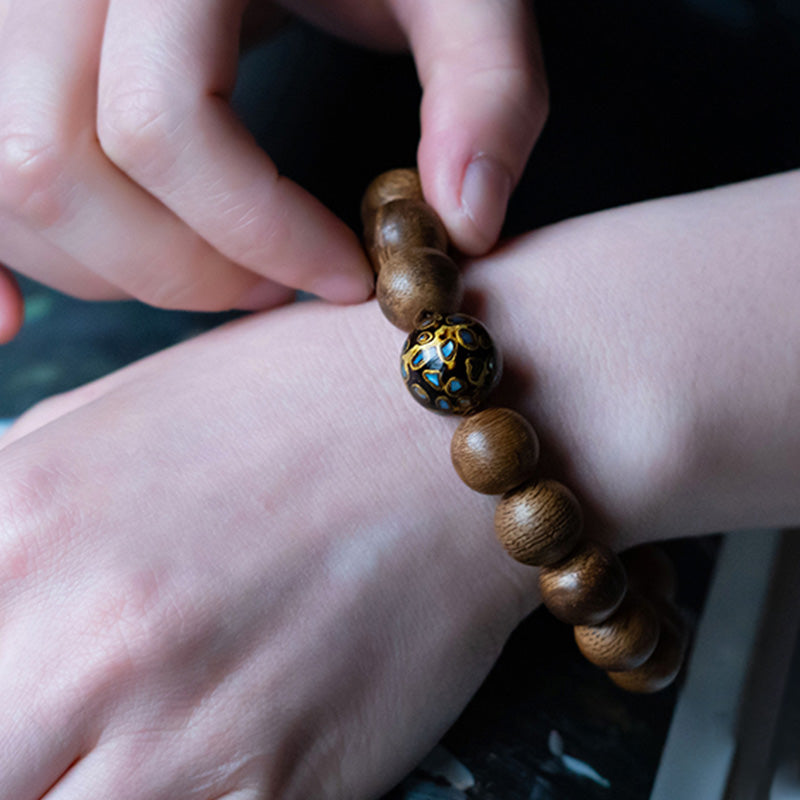 Agarwood Laughing Buddha Meditation Bracelet 10mm 12mm