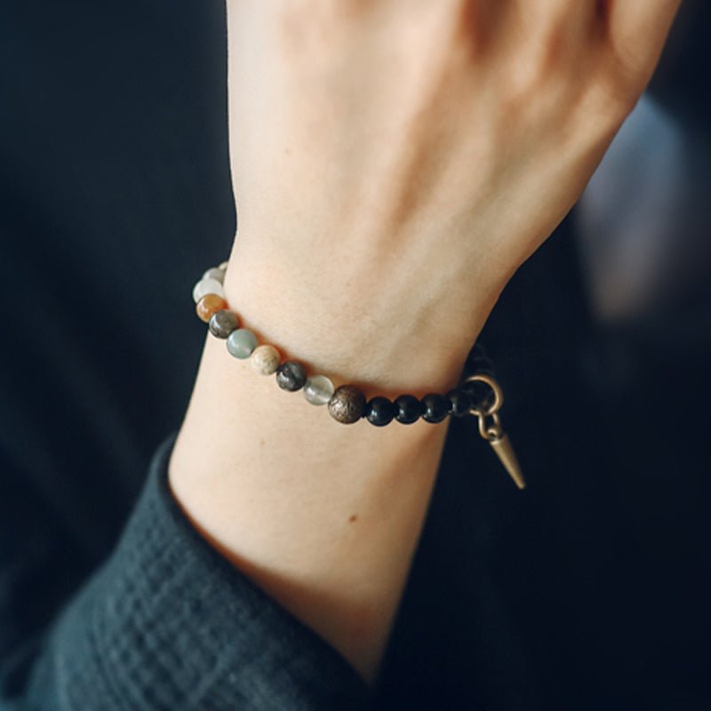 Black Obsidian & Sodalite Strength Couple Bracelet