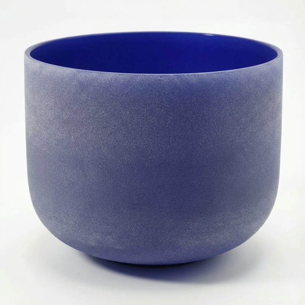 Bol chantant en cristal du chakra du troisième œil - Son de la note A - Indigo