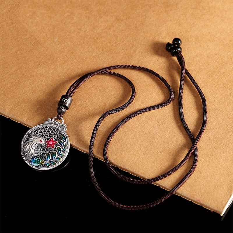 Collier Phénix en argent sterling 990 | Porte-bonheur et protection