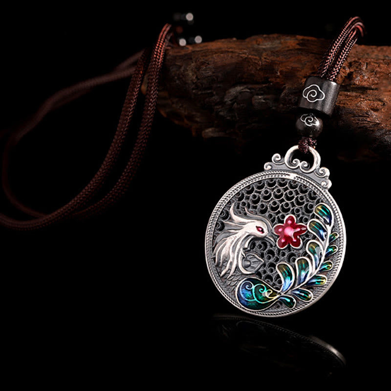 Collier Phénix en argent sterling 990 | Porte-bonheur et protection