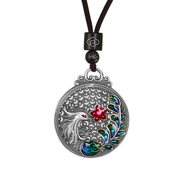 Collier Phénix en argent sterling 990 | Porte-bonheur et protection