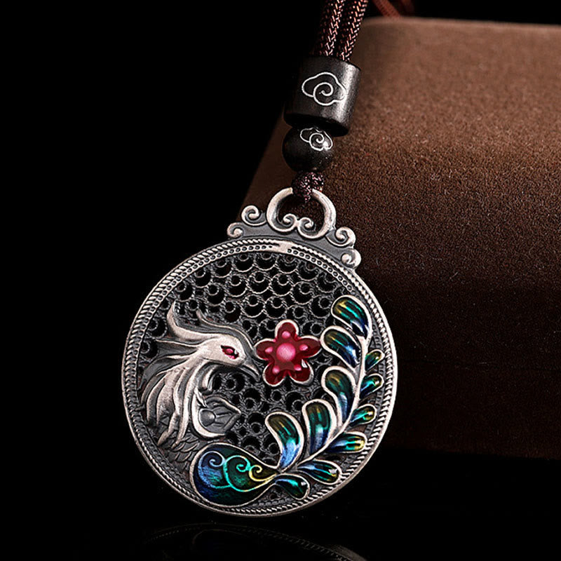 Collier Phénix en argent sterling 990 | Porte-bonheur et protection