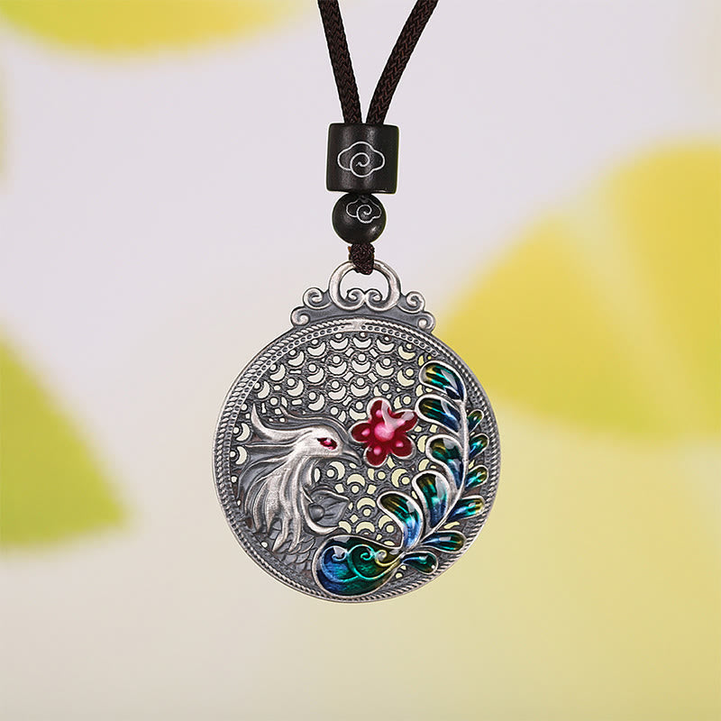 Collier Phénix en argent sterling 990 | Porte-bonheur et protection
