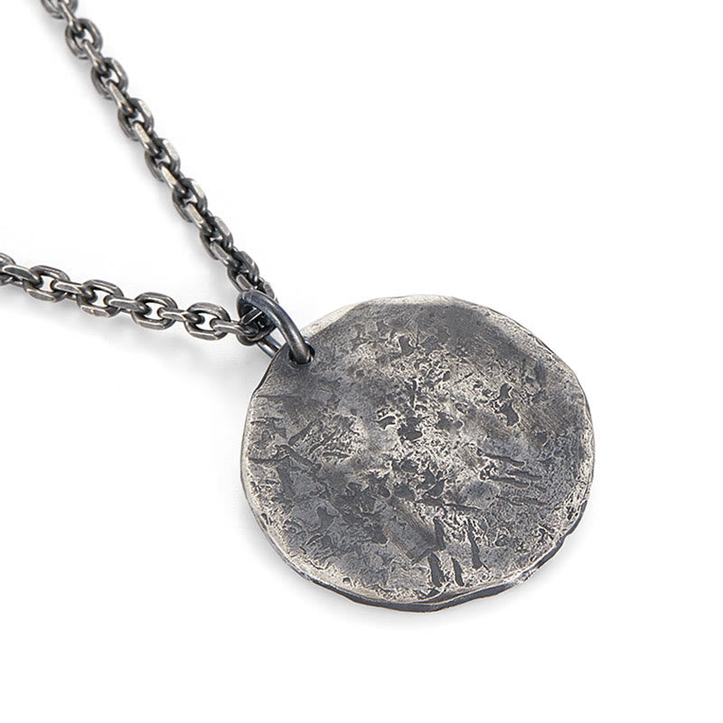 Collier Harmonie en argent sterling 990 avec texture marteau Yin Yang