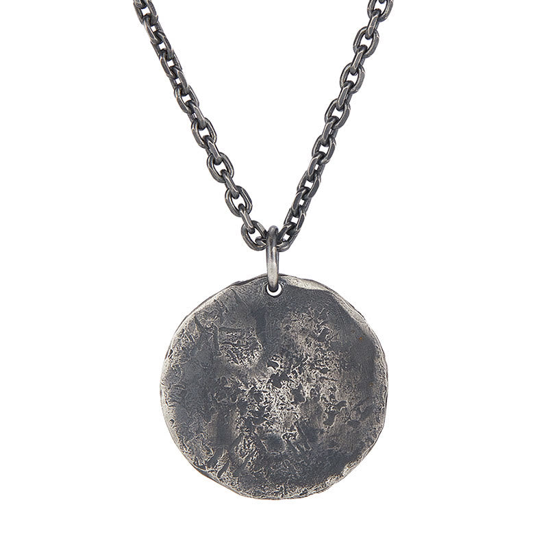 Collier Harmonie en argent sterling 990 avec texture marteau Yin Yang