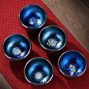 Lotus Dragon Kiln Change Ceramic Tea Cup 150ml Artisanal