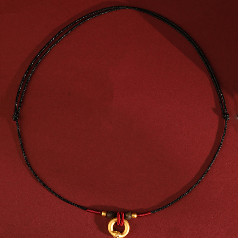 Collier en bois d'agar en or 999, année du serpent, pour la protection