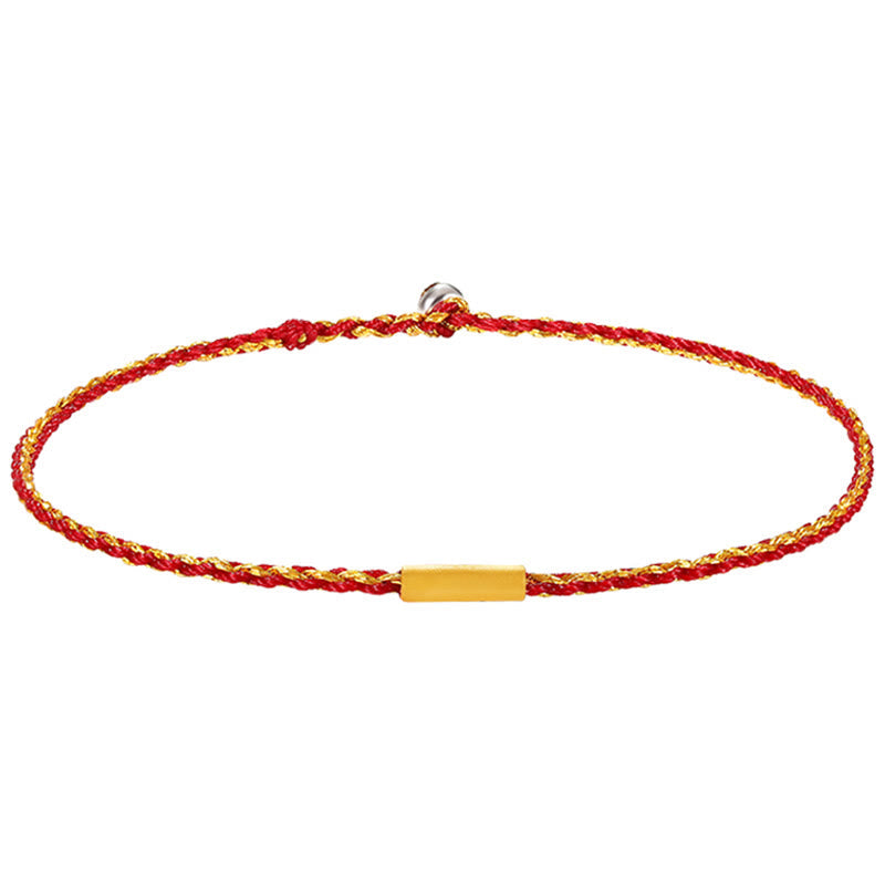 Bracelet de protection en or 999, fil rouge, quatre nœuds de vœux