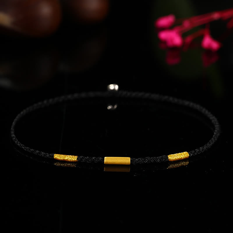 Bracelet de protection en or 999, fil rouge, quatre nœuds de vœux