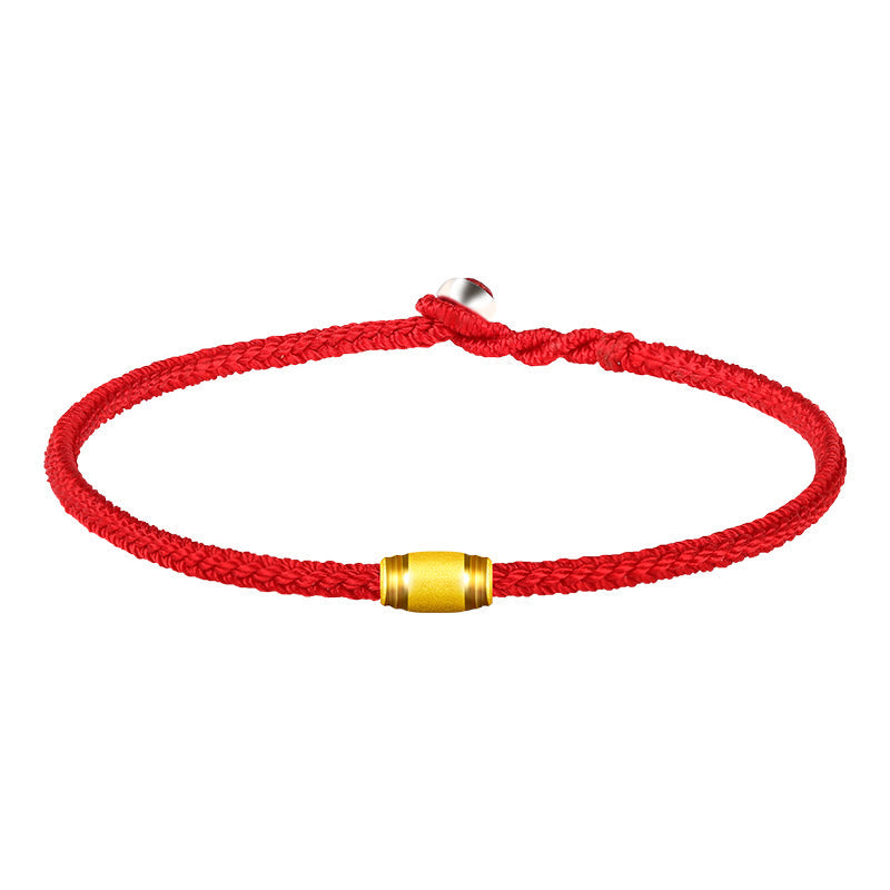 Bracelet en fil rouge en or 999 avec nœud de paix à huit fils