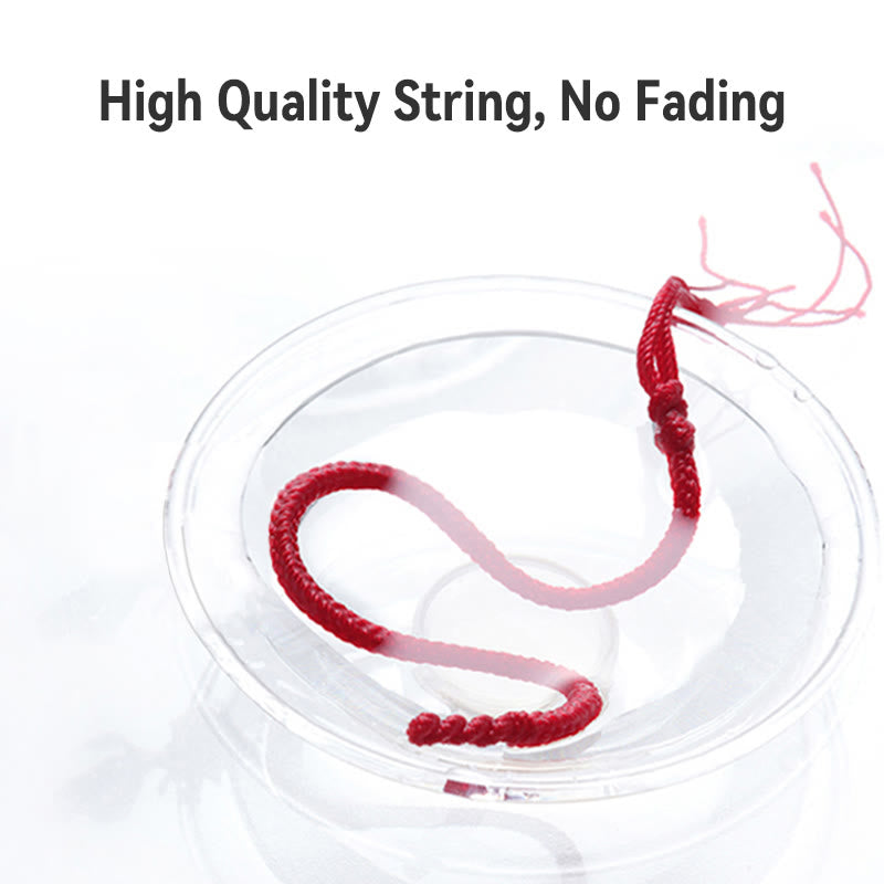 Bracelet en fil rouge en or 999 avec nœud de paix à huit fils