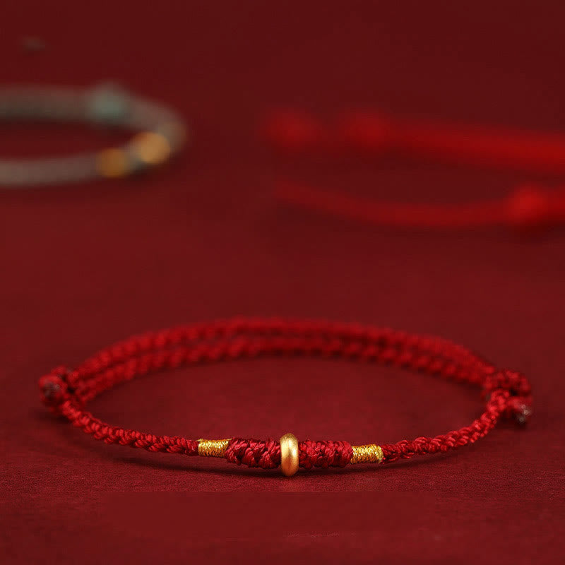 Bracelet de protection et de cheville en or 999 avec fil rouge pour la chance