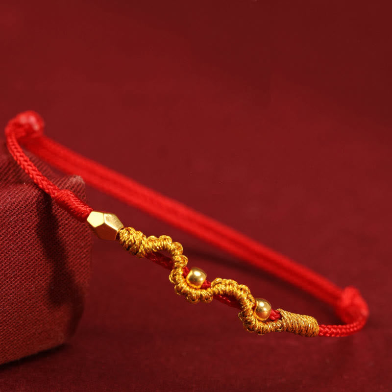 Bracelet tressé serpent en or 999 | Bracelet Chance et Force