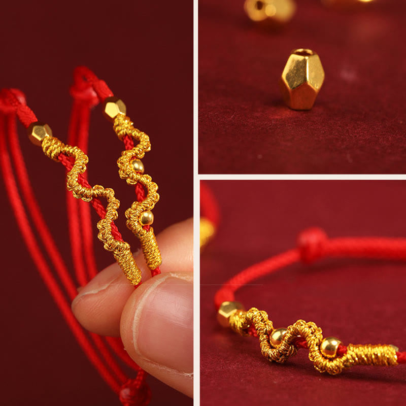Bracelet tressé serpent en or 999 | Bracelet Chance et Force
