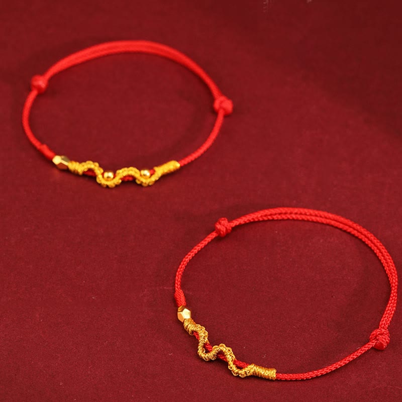 Bracelet tressé serpent en or 999 | Bracelet Chance et Force