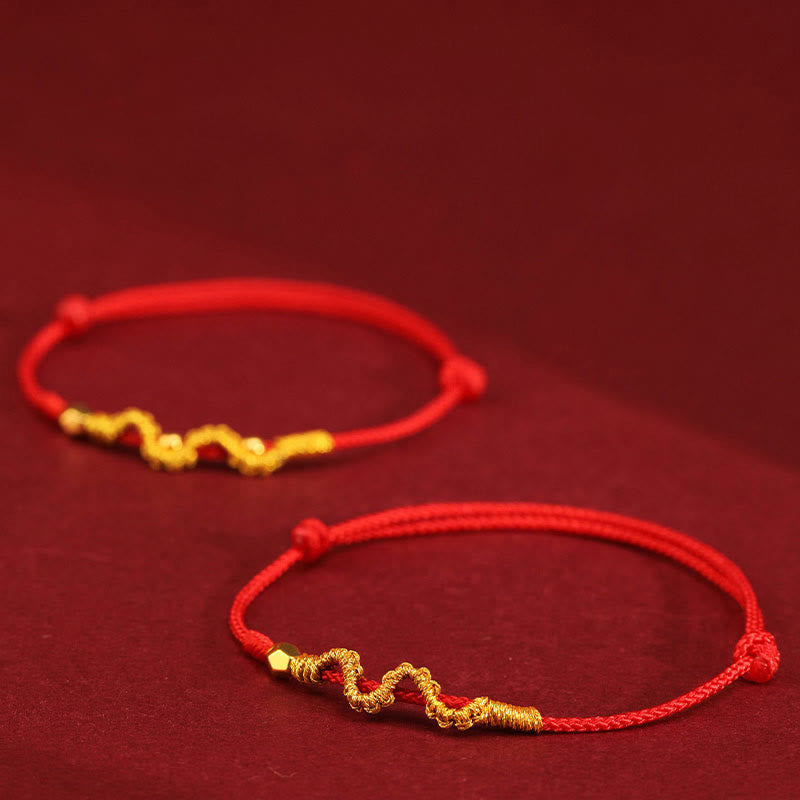 Bracelet tressé serpent en or 999 | Bracelet Chance et Force