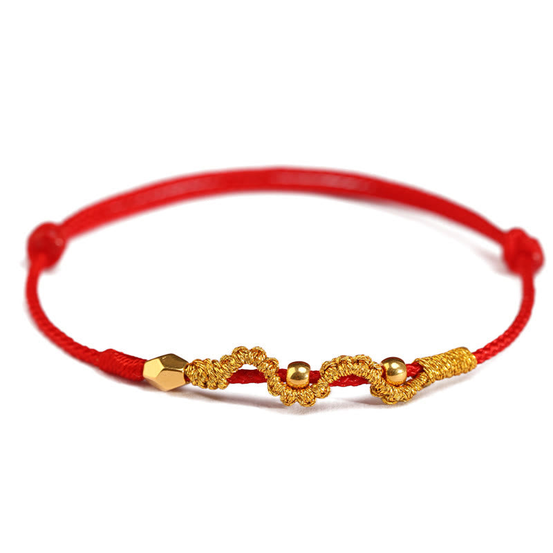 Bracelet tressé serpent en or 999 | Bracelet Chance et Force
