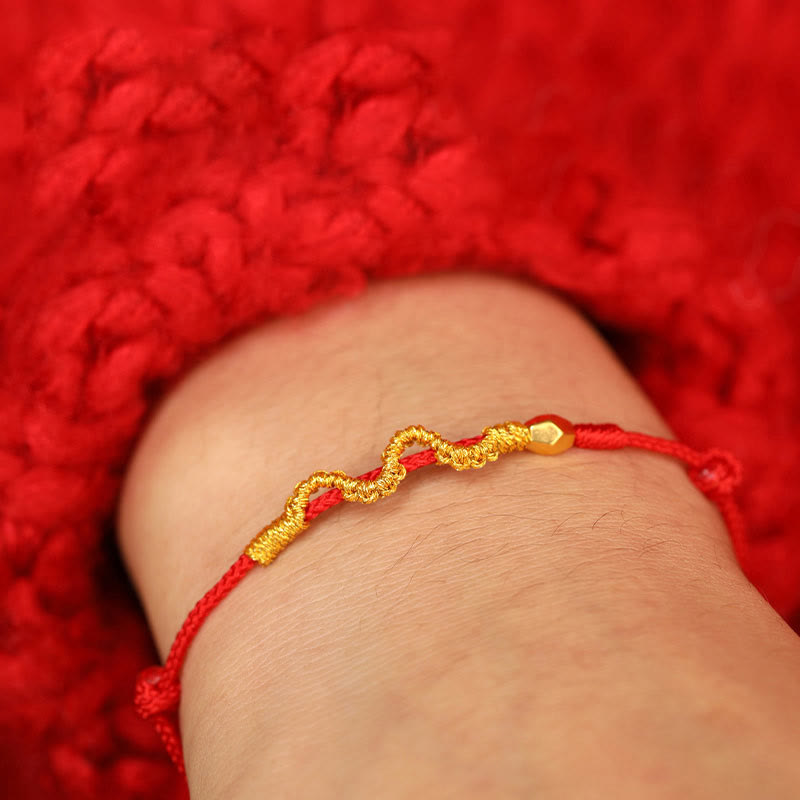Bracelet tressé serpent en or 999 | Bracelet Chance et Force