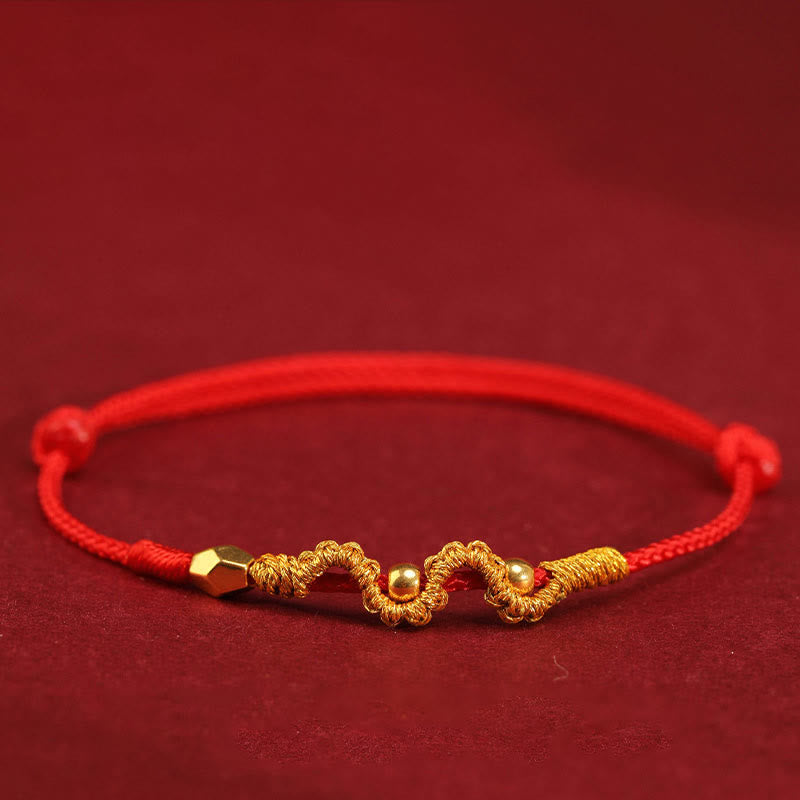 Bracelet tressé serpent en or 999 | Bracelet Chance et Force