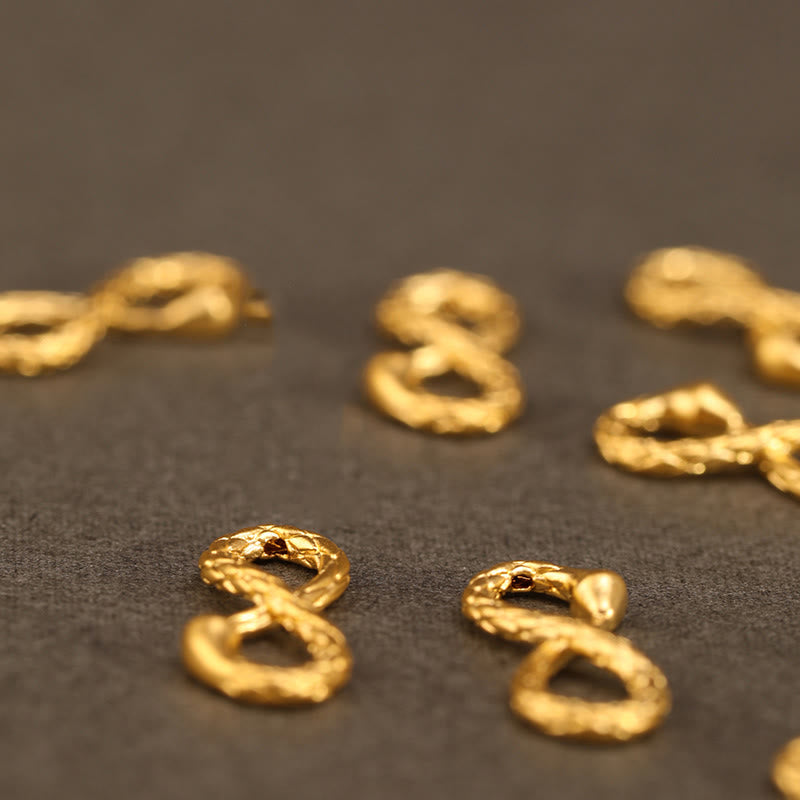 Bracelet serpent éternel en or 999 avec nœud sans fin