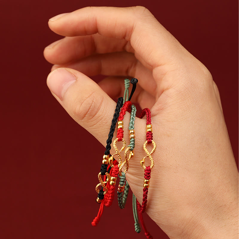 Bracelet serpent éternel en or 999 avec nœud sans fin