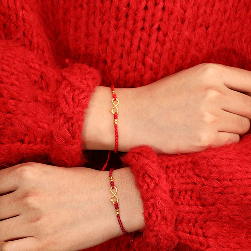 Bracelet serpent éternel en or 999 avec nœud sans fin