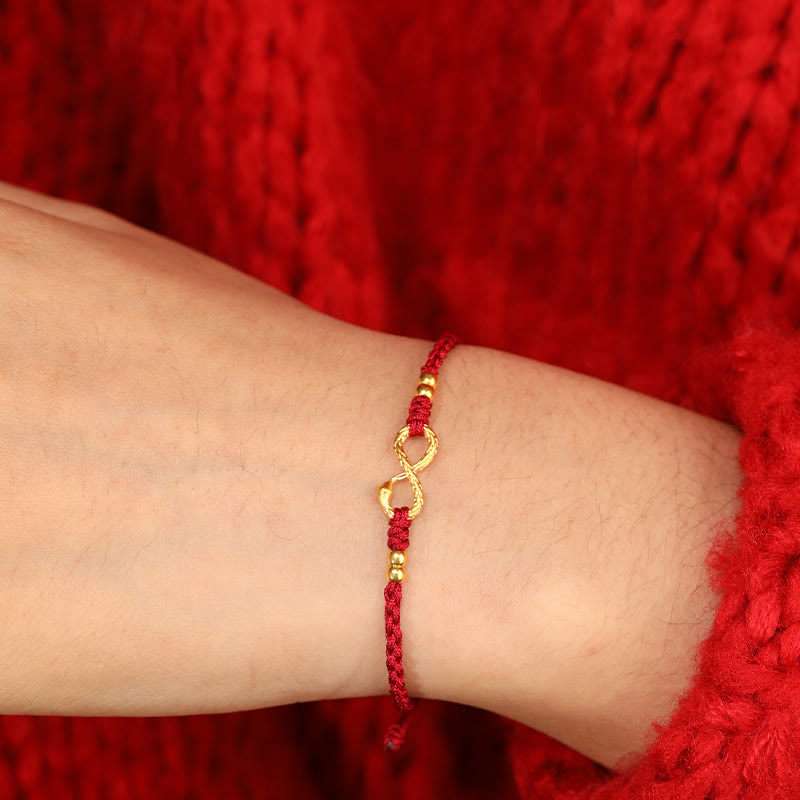 Bracelet serpent éternel en or 999 avec nœud sans fin