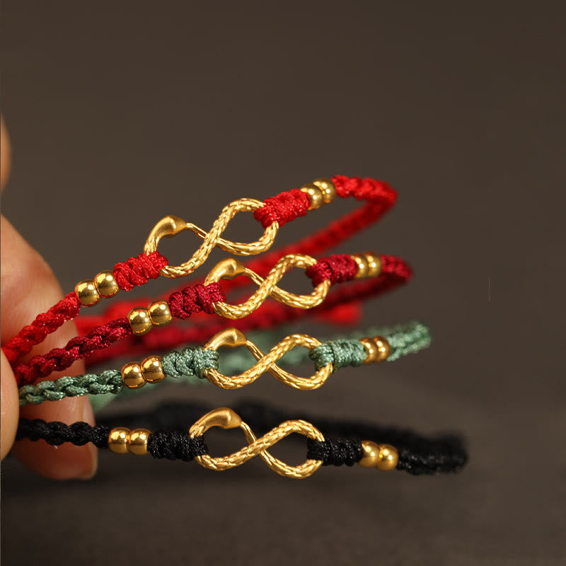 Bracelet serpent éternel en or 999 avec nœud sans fin