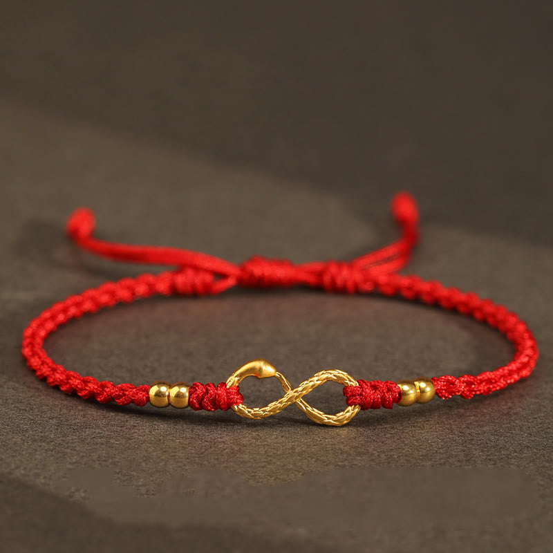 Bracelet serpent éternel en or 999 avec nœud sans fin