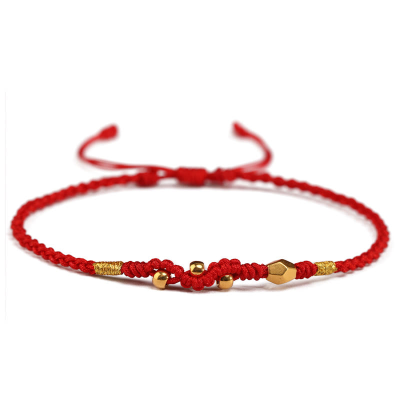 Bracelet de protection serpent en or 999 avec fil rouge