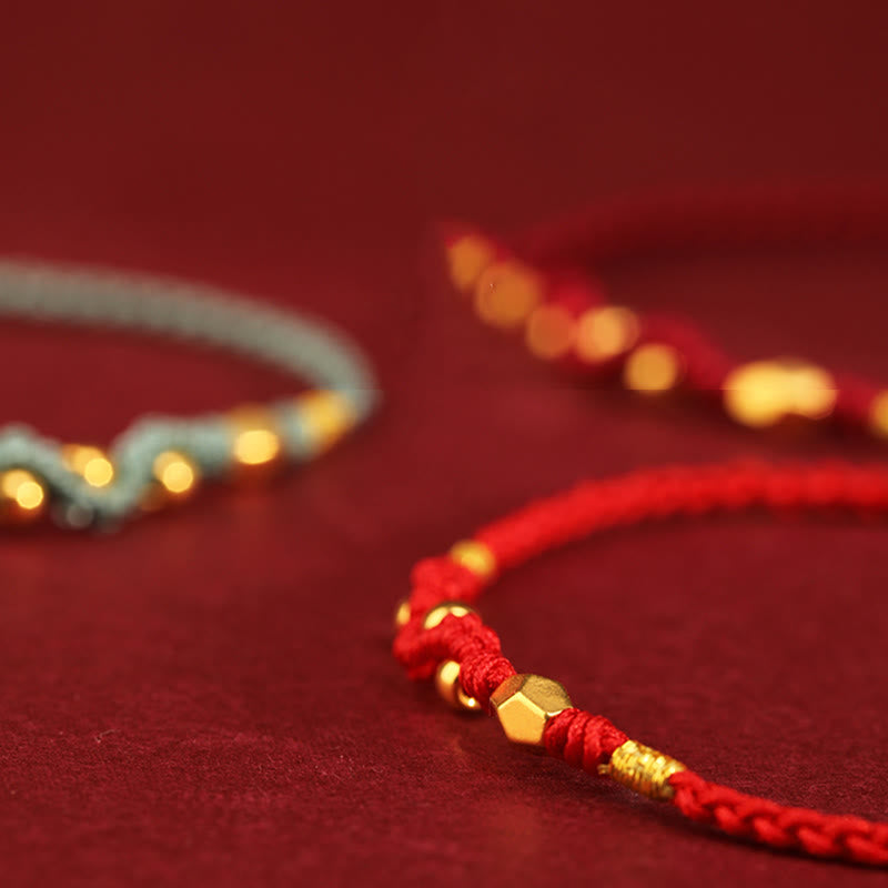 Bracelet de protection serpent en or 999 avec fil rouge